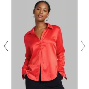 Wild fable satin button up